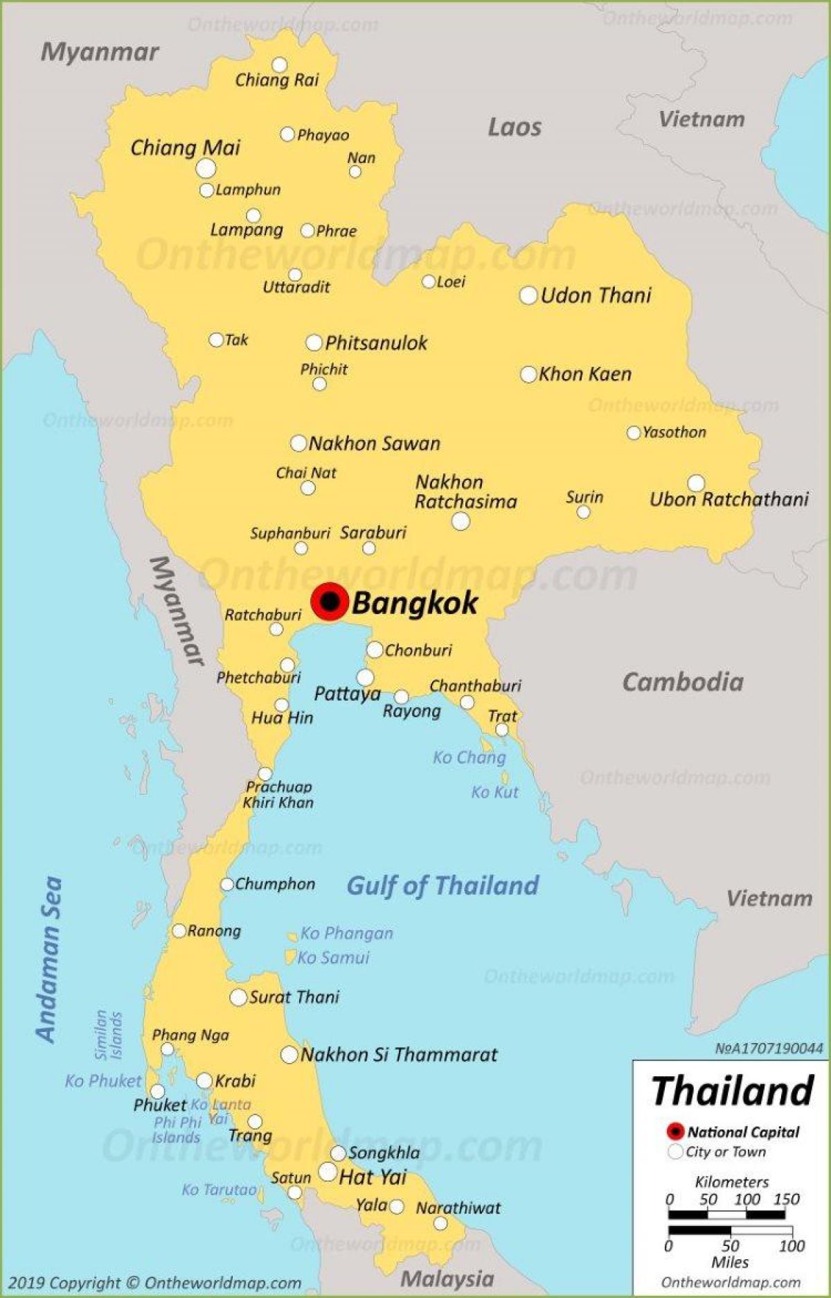 Kaart van de hoofdstad van Thailand